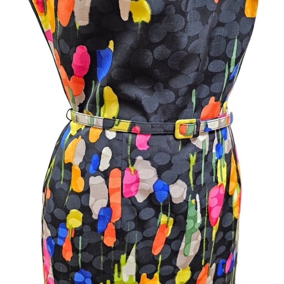 David Meister Womens Silk Colorful Brushstroke Sleeveless Sheath Dress Size 4 - Picture 13 of 16